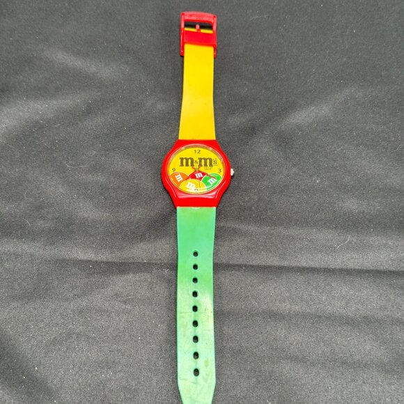 Vintage 1993 Advertising M&M Wrist Watch Engraved Special Edition-Needs Battery - Picture 2 of 5